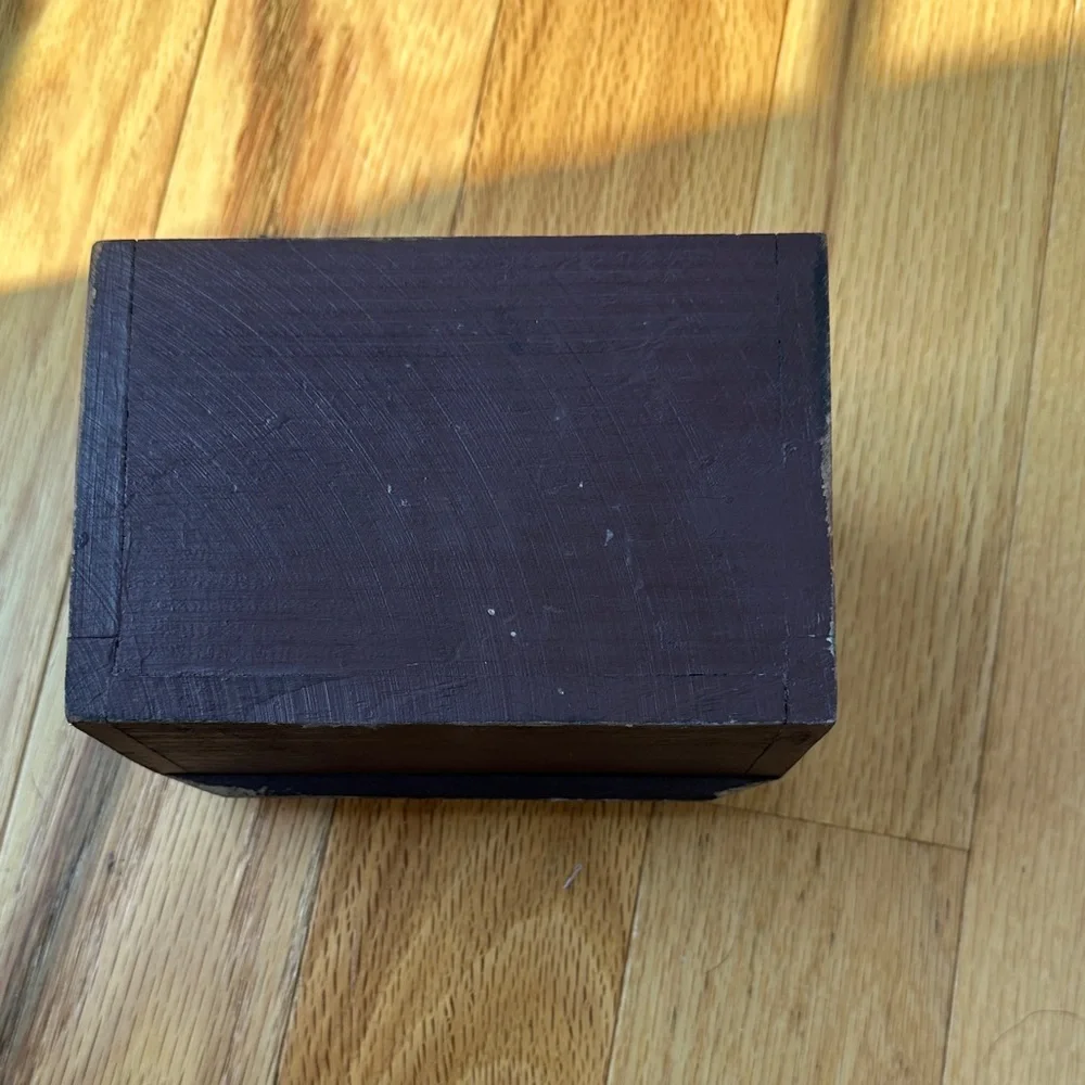 Elegant Wooden Date Block Calendar - Dark reddish Brown